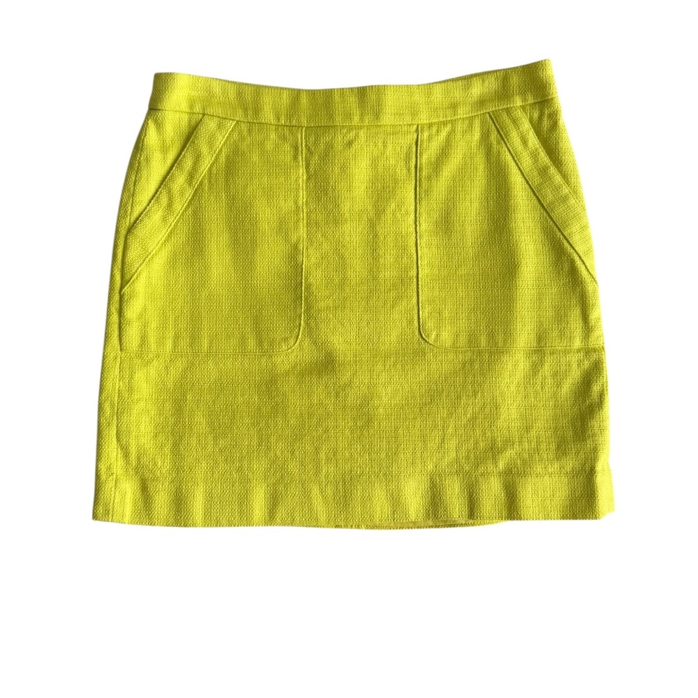 LOFT Bright Citron Yellow Pocket Mini Skirt, Size 4